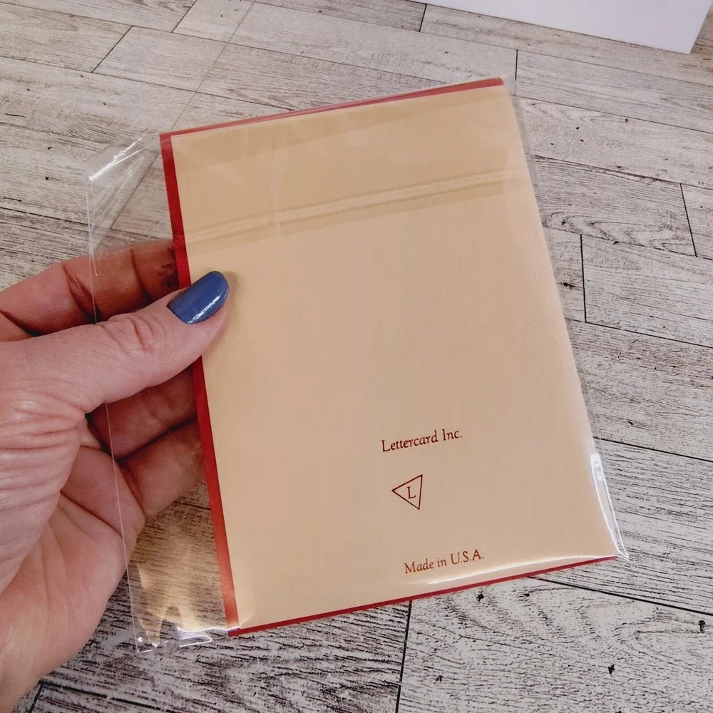 Embossed Teddy Bear‎ Blank Note Card Made in USA Any Occasion Red Envelope